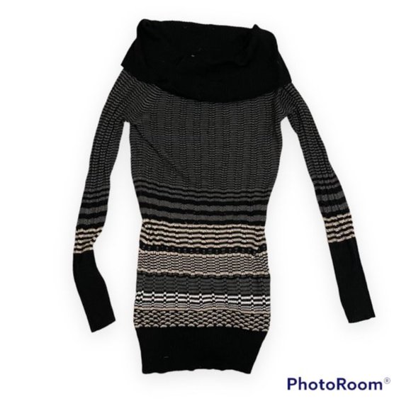 Arden B Striped Cowl Neck Sweater - Picture 1 of 10